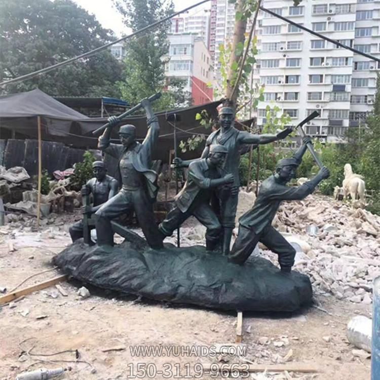 景区户外广场铜雕八路军人物景观雕塑