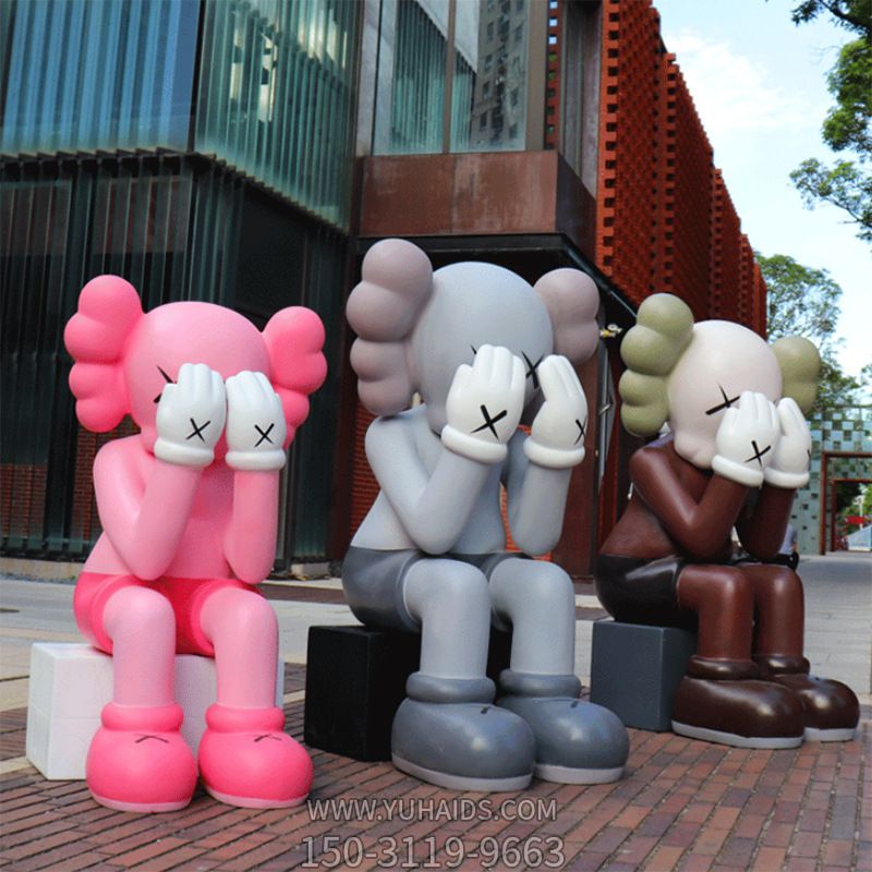 商业街摆放坐姿网红芝麻街卡通动漫雕塑