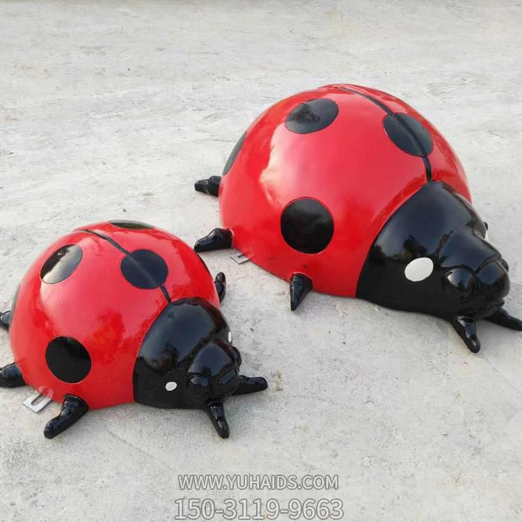 玻璃钢户外园林昆虫景观七星瓢虫雕塑