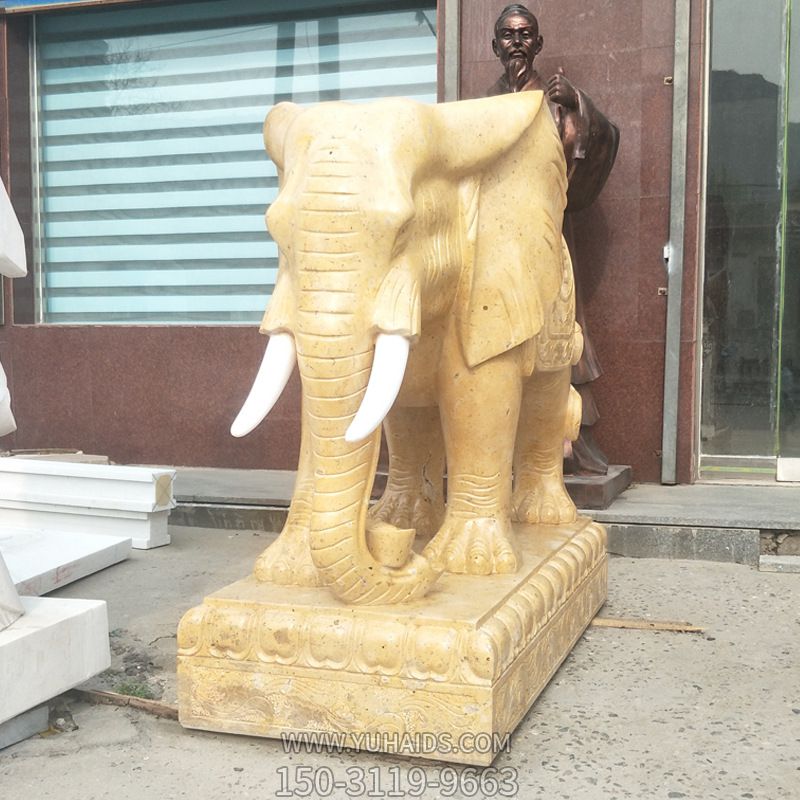 花岗岩石雕饭店酒店门口招财大象雕塑