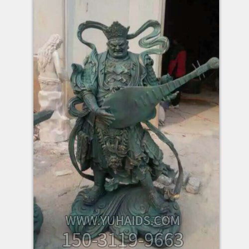 寺庙四大天王铜像 玻璃钢仿铜摆件雕塑