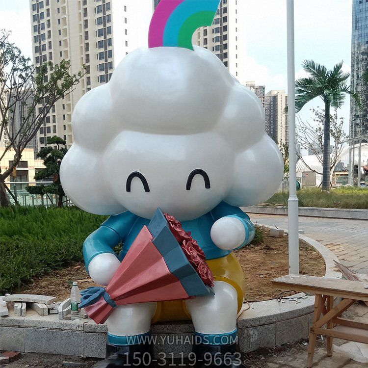 玻璃钢雕塑 广场商场云仔娃娃雕像 卡通人物摆件