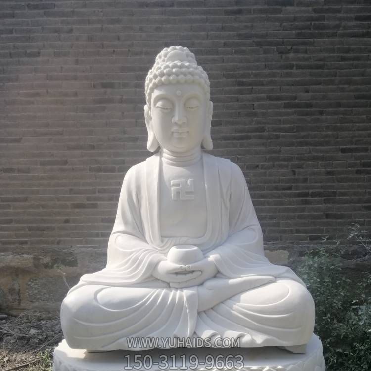 寺院户外天然大理石雕刻佛像雕塑