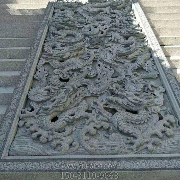 园林景观青石石雕画壁影壁浮雕壁画雕塑