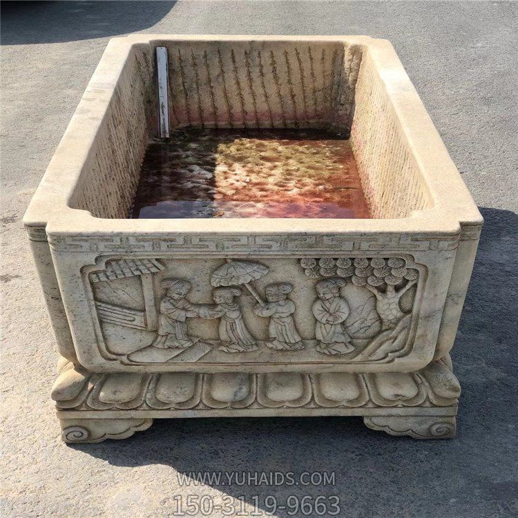 仿古做旧浮雕户外庭院景观石槽雕塑