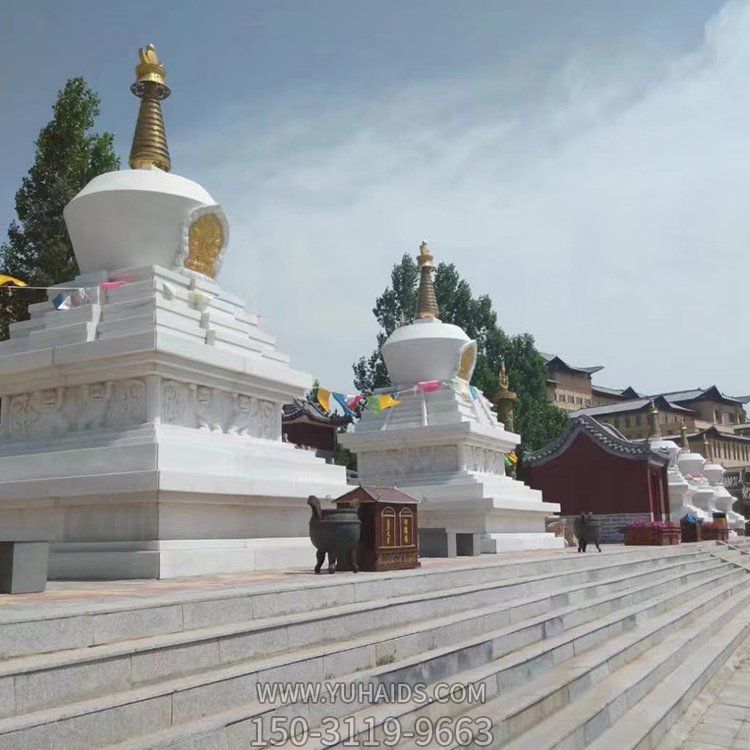 寺院古建筑大理石雕刻佛舍利石塔雕塑