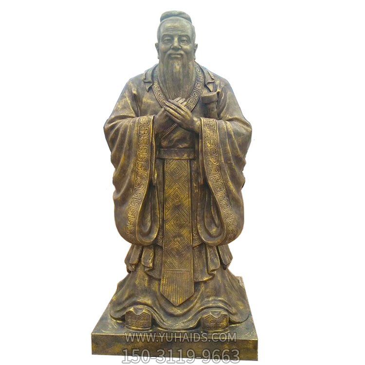 历史名人孔子老子铸铜雕像校园文化人物摆件雕塑