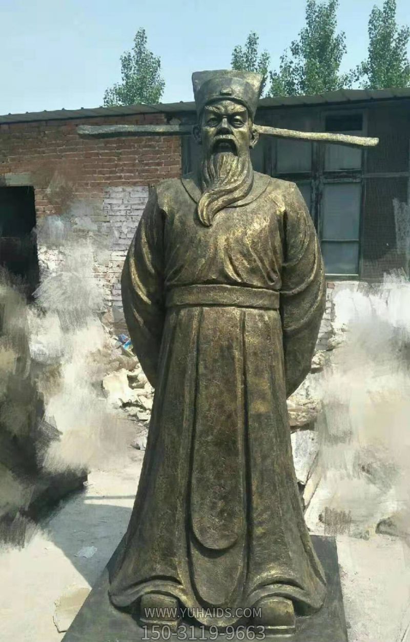 玻璃钢古代历史名人铸铜法制廉政包拯雕塑