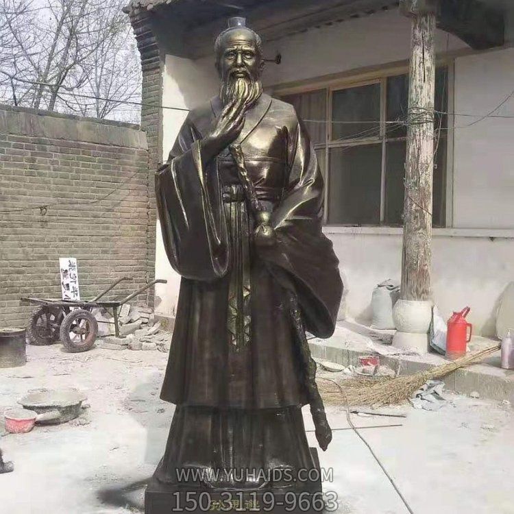 户外玻璃钢仿铜古代名医人物孙思邈雕塑