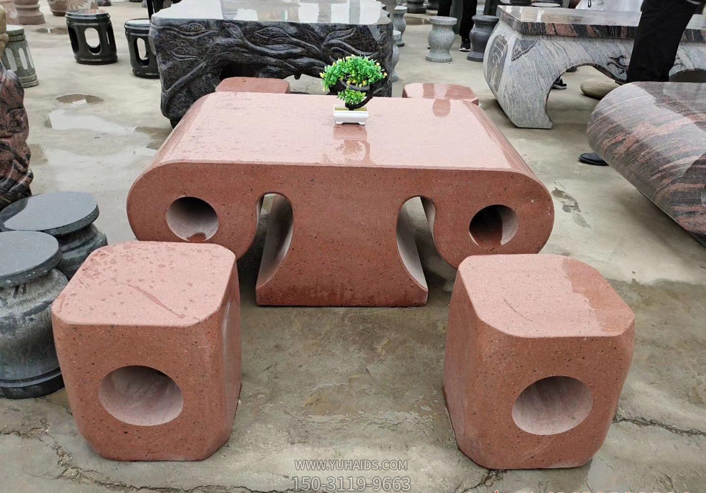 庭院摆放大理石异形桌椅凳石雕雕塑