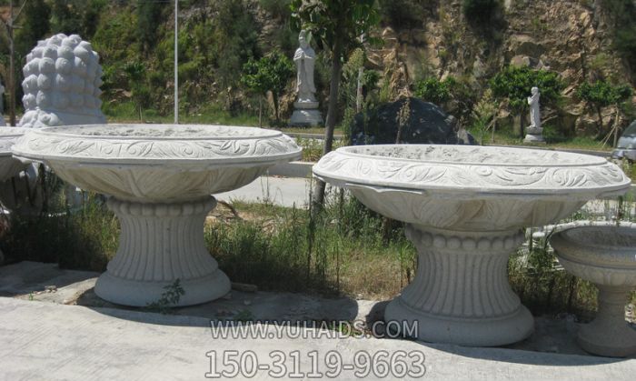 公园景观大理石花盆雕塑