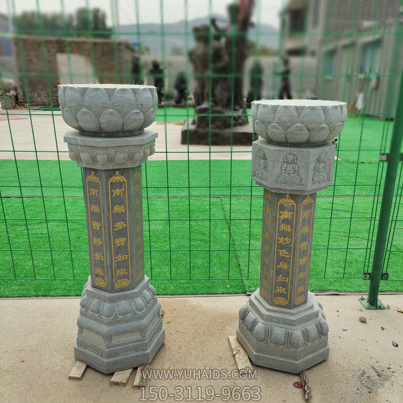 大理石石雕寺庙庭院莲花出食台雕塑