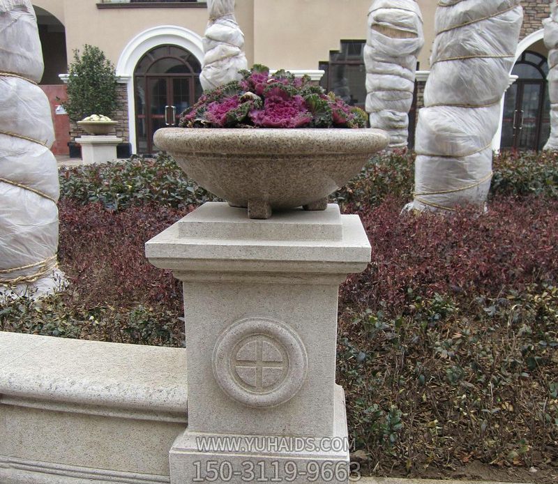 别墅售楼部大理石石雕户外景观摆件花盆雕塑