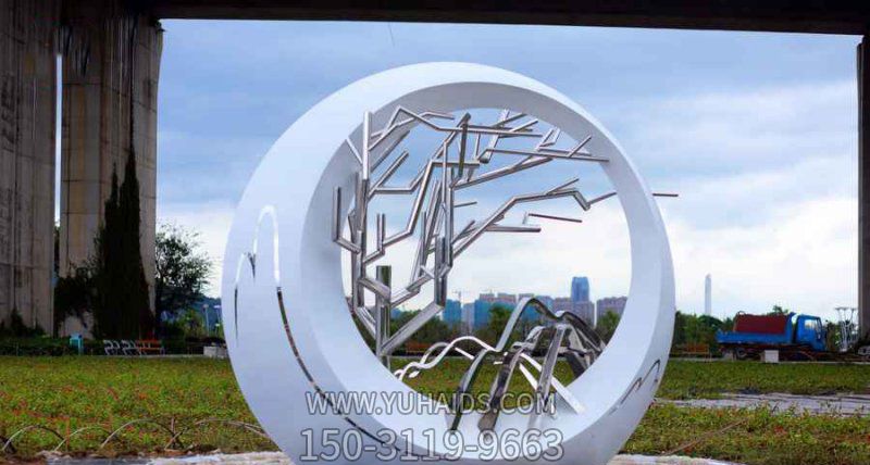 园林不锈钢抽象树枝雕塑