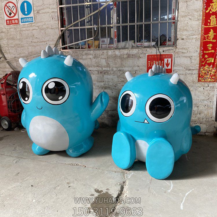 商场幼儿园玻璃钢卡通小恐龙造型 各种动物雕塑