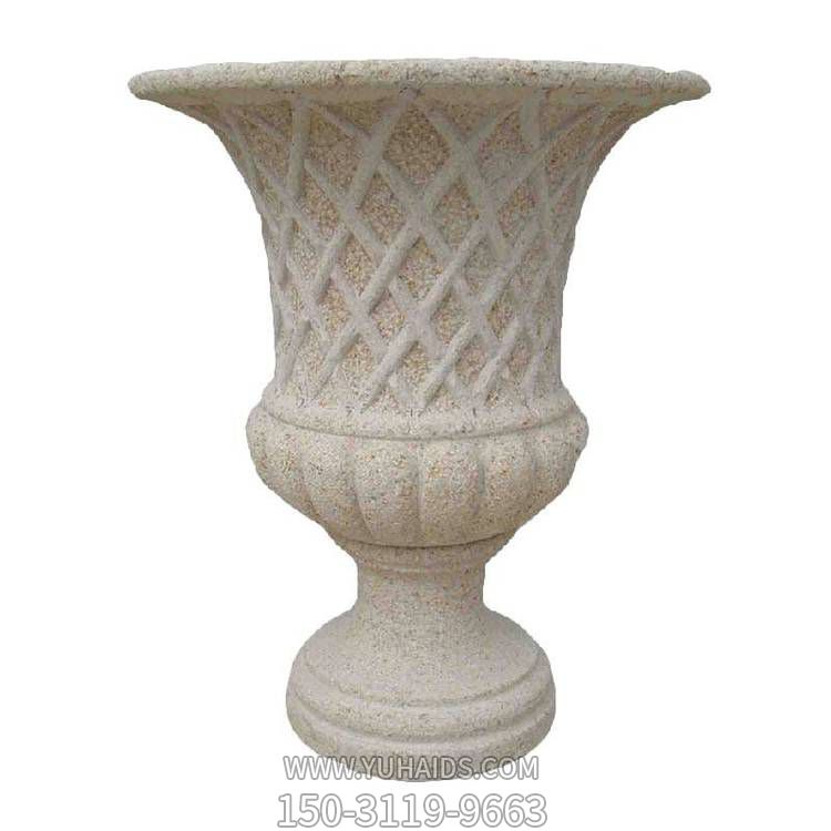 大理石石雕园林别墅小区石头花盆雕塑