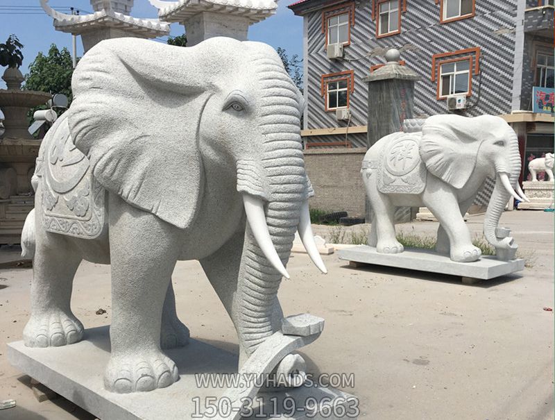 庭院别墅大象户外景观大理石石雕招财的大象雕塑