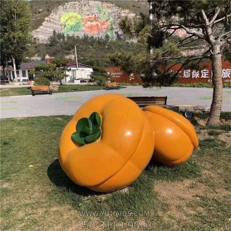 园林户外大型玻璃钢仿真柿子雕塑