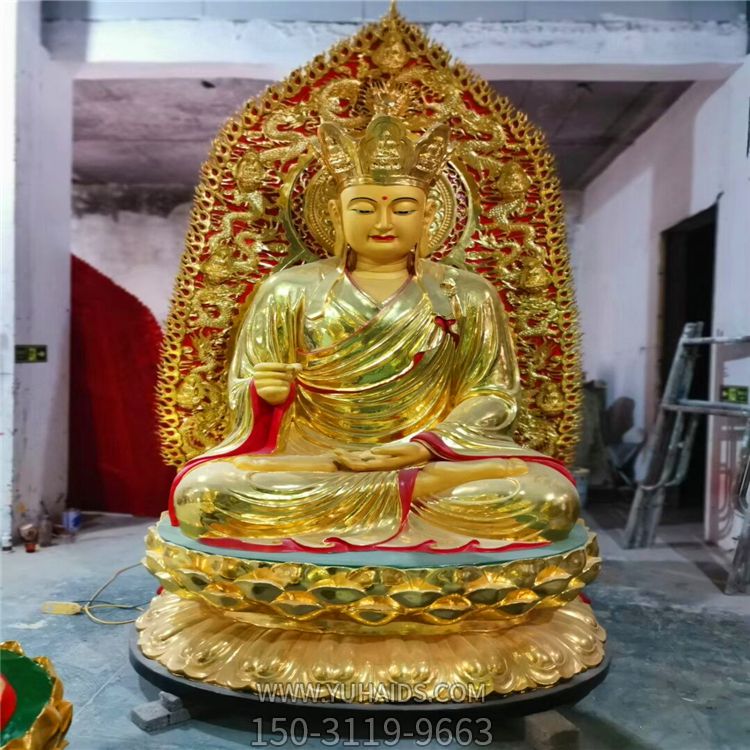 寺庙大型不锈钢仿铜供奉佛像地藏王雕塑