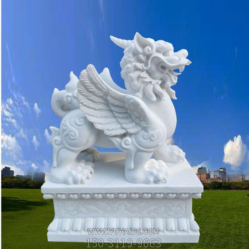 庭院汉白玉石雕神兽貔貅雕塑