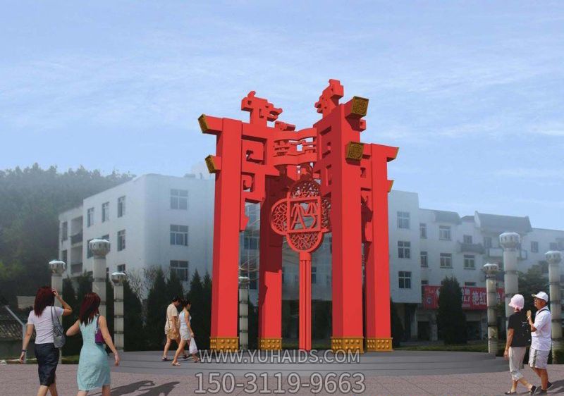 不锈钢广场大型抽象灯笼雕塑