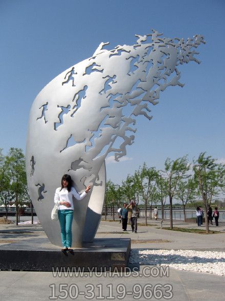 公园不锈钢运动竞技景观雕塑