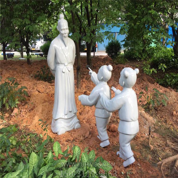 公园玻璃钢古代人物雕塑