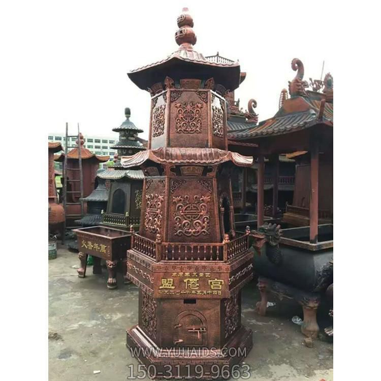 大型寺庙上香铜雕香炉雕塑