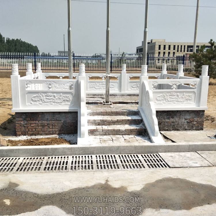 青石围栏石材花岗岩旗台护栏雕塑