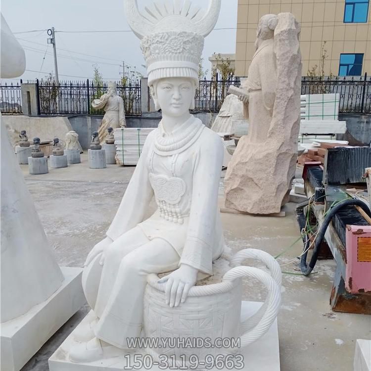 大理石汉白玉坐姿少数民族人物校园广场雕塑