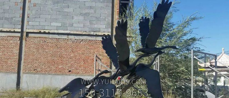 大雁南飞广场动物玻璃钢雕塑