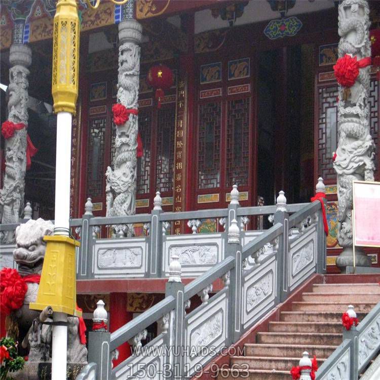 寺院楼梯台阶装饰青石浮雕防护栏板雕塑