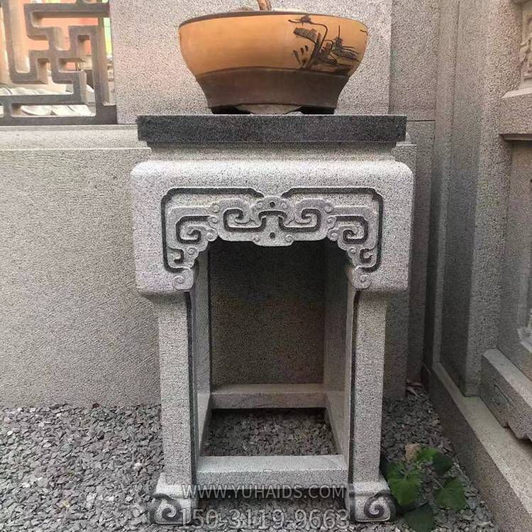 石雕花架中式青石仿古底座花台盆景雕塑