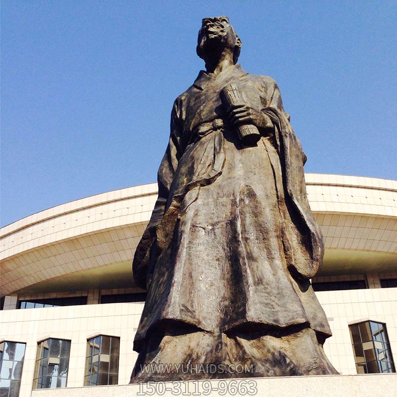 城市广场中国历史人物著名哲学家铸铜鎏金庄子铜像雕塑