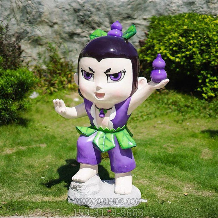 儿童乐园摆放玻璃钢动画葫芦娃卡通雕塑