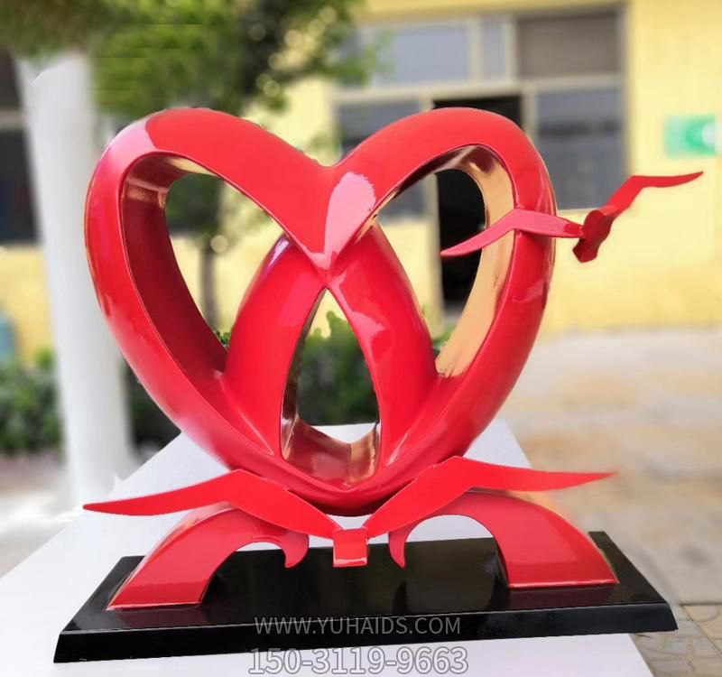 公园不锈钢装饰品摆件爱心雕塑