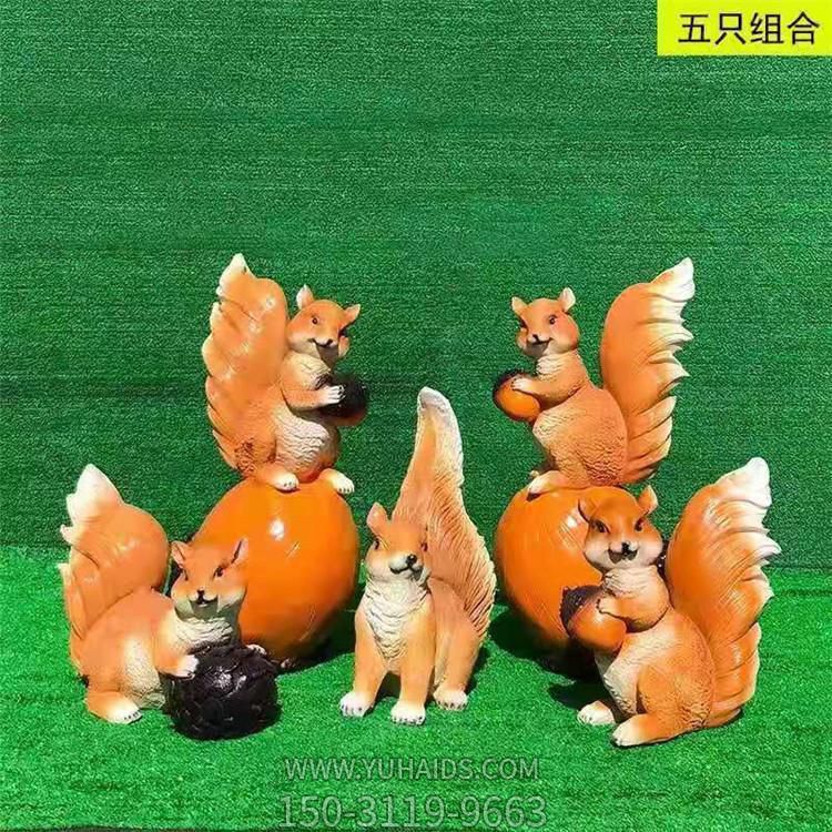 园林户外草坪摆放玻璃钢仿真多种动物小品雕塑