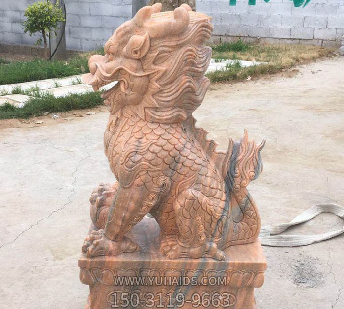 庭院户外黄蜡石石雕麒麟雕塑