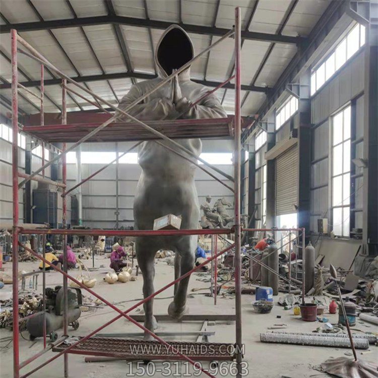 玻璃钢仿铜园林景观摆件抽象人物雕塑