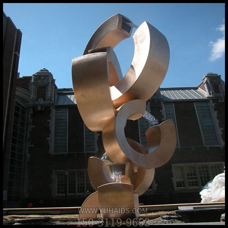 大型不锈钢几何抽象景观雕塑