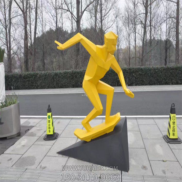 不锈钢几何校园广场运动竞技人物景观雕塑