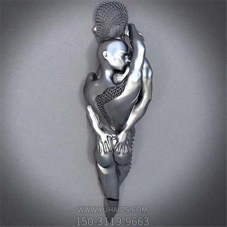 商场户外不锈钢景观抽象人物雕塑