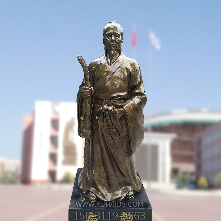 户外玻璃钢仿铜扁鹊雕塑