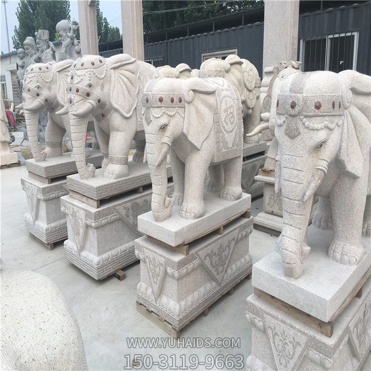 大理石花岗岩浮雕吉祥象 公司门前摆放石雕大象雕塑