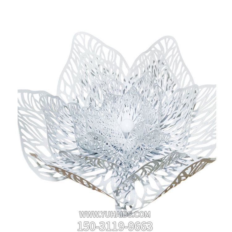 园林公园摆放不锈钢镂空莲花雕塑