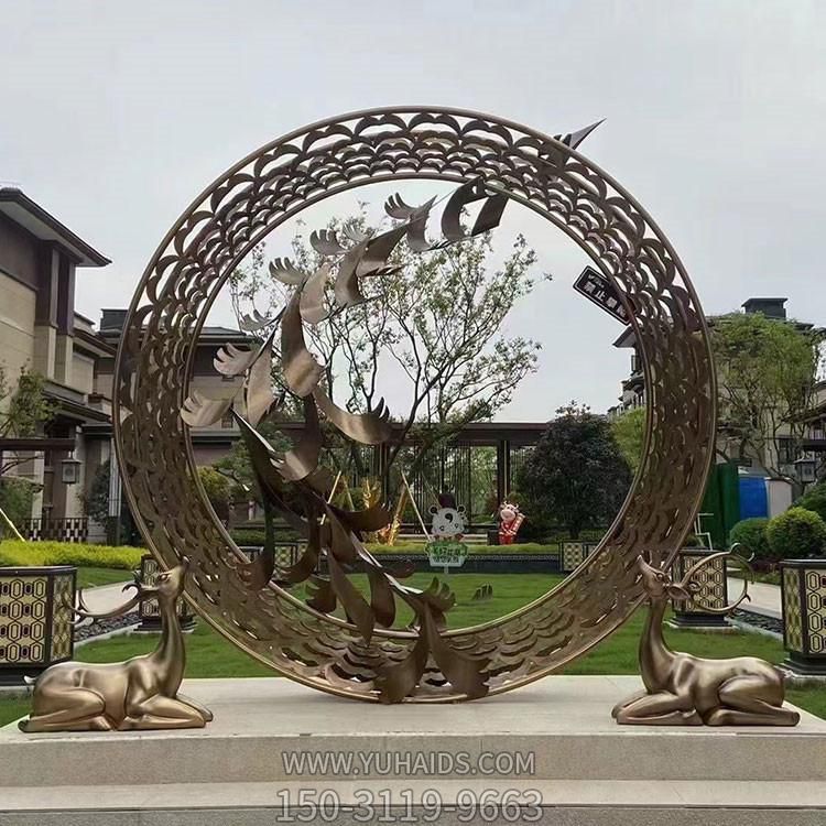 户外景观水景装饰园林小品摆件 透光发光白钢雕塑