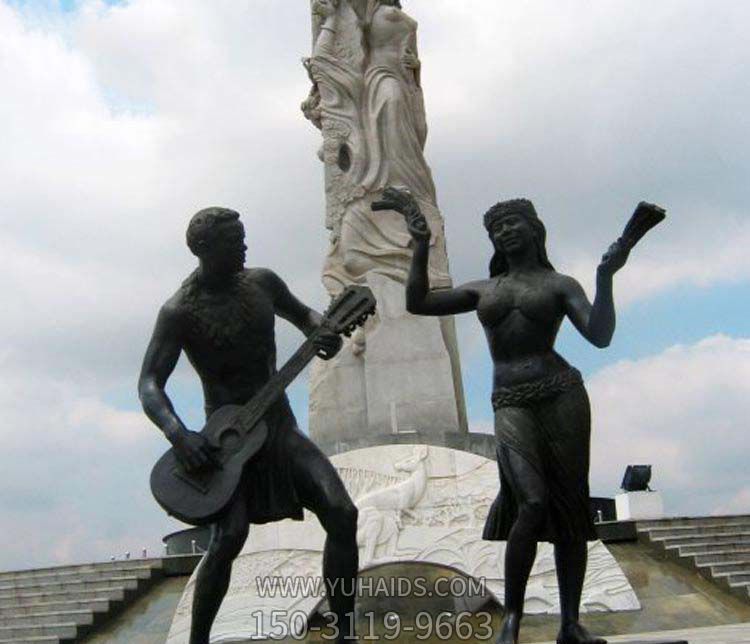 广场弹吉他人物铜雕弹雕塑