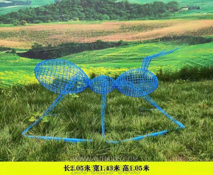 不锈钢镂空创意园林景观摆件动物蚂蚁雕塑