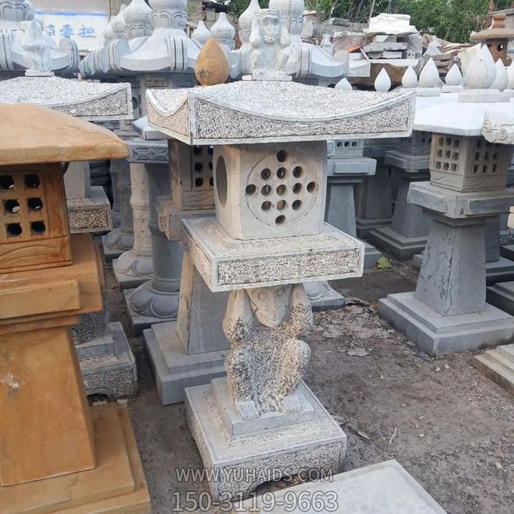 天然石雕中式石灯园林禅意石灯笼雕塑