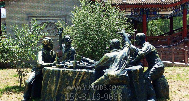 景区铜雕人物景观酒文化雕塑